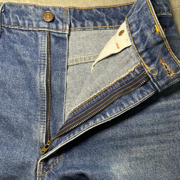 Levis 575 Jean Shorts Women Size 29x3 Orange Tab High Waist Cut Off Dark Denim - Picture 5 of 13